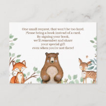 Woodland Animals Baby shower Boeken voor Baby Kaar