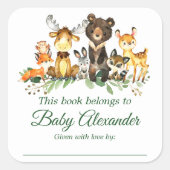 Woodland Animals Baby shower Bookplate Labels (Voorkant)