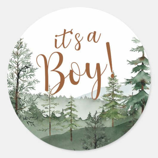 Woodland Animals baby shower Cupcake Topper Ronde Sticker (Voorkant)