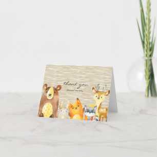 Woodland Animals Baby shower Dank u wel Bedankkaart