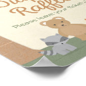 Woodland Animals Baby shower Diaper Raffle Sign Poster (Hoek)