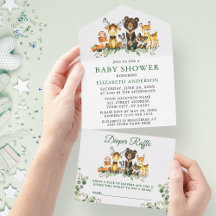 Woodland Animals Baby shower en Luier Raffle