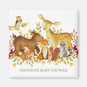 Woodland Animals Baby shower Favor Magnet Magneet
