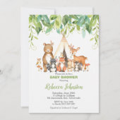 Woodland Animals Baby shower Forest Greenery Boy Kaart (Voorkant)