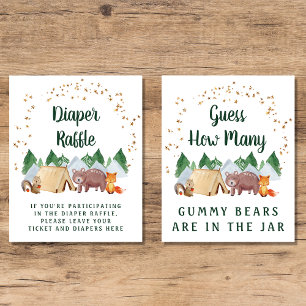 Woodland Animals Baby shower Games Poster Set
