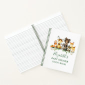 Woodland Animals Baby shower Green Gastenboek Notitieboek (Binnen)