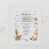Woodland Animals Baby shower Invitation (Voorkant / Achterkant)