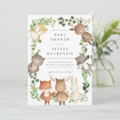 Woodland Animals Baby Shower Invitation (Debout devant)