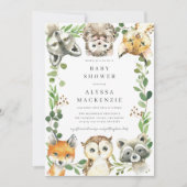 Woodland Animals Baby Shower Invitation (Devant)