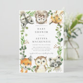 Woodland Animals Baby Shower Invitation (Debout devant)