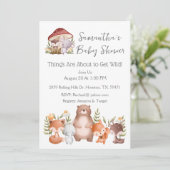 Woodland Animals Baby Shower Invitation (Debout devant)