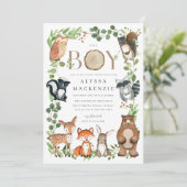 Woodland Animals Baby Shower Invitation (Debout devant)