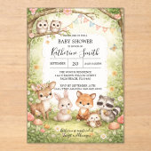 Woodland Animals Baby Shower Invitation Background (Recto)
