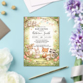 Woodland Animals Baby Shower Invitation Background (Insitu (Mariage))