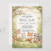 Woodland Animals Baby Shower Invitation Background (Devant)