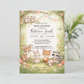 Woodland Animals Baby Shower Invitation Background (Debout devant)
