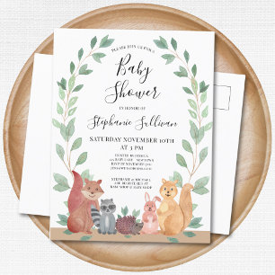 Woodland Animals Baby shower Invitation Briefkaart