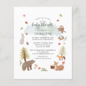 Woodland Animals Baby shower Invitation Flyer (Voorkant)