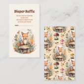 Woodland Animals Baby shower luierloterij Informatiekaartje (Voorkant / Achterkant)