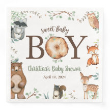 Woodland Animals Baby shower Napkins