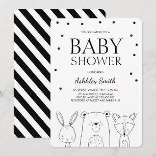 Woodland Animals Baby shower nodigt Forest Fox uit Kaart
