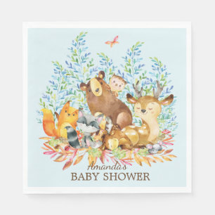 Woodland Animals Baby shower Paper Napkins Servetten