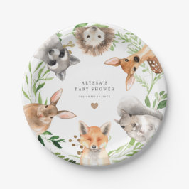 Woodland Animals Baby Shower Paper Plates Papieren Bordje