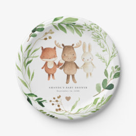 Woodland Animals Baby Shower Paper Plates Papieren Bordje