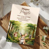 Woodland Animals Baby shower Raffle Diapper Informatiekaartje
