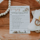 Woodland Animals Baby shower Survey zegt Kaart