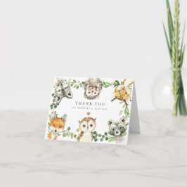 Woodland Animals Baby Shower Thank You Card Bedankkaart