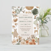 Woodland Animals Baby shower Uitnodiging (Staand voorkant)