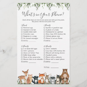 Woodland Animals Baby shower Wat zit er in je tele