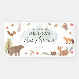Woodland Animals Baby shower Welkom Spandoek