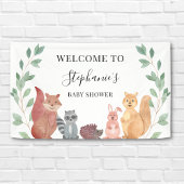 Woodland Animals Baby shower Welkom Spandoek