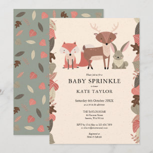 Woodland Animals Baby Sprinkle Shower Kaart