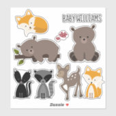 Woodland Animals Baby Sticker (Vel)