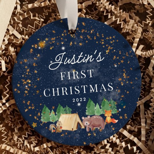 Woodland Animals Baby's Eerste Kerstmis Keramisch Ornament
