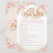 Woodland Animals Blush Floral Children's Book Game (Voorkant / Achterkant)