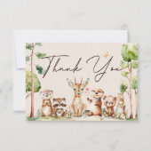 Woodland Animals Boho Baby shower bedankkaart (Voorkant)