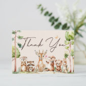 Woodland Animals Boho Baby shower bedankkaart (Staand voorkant)