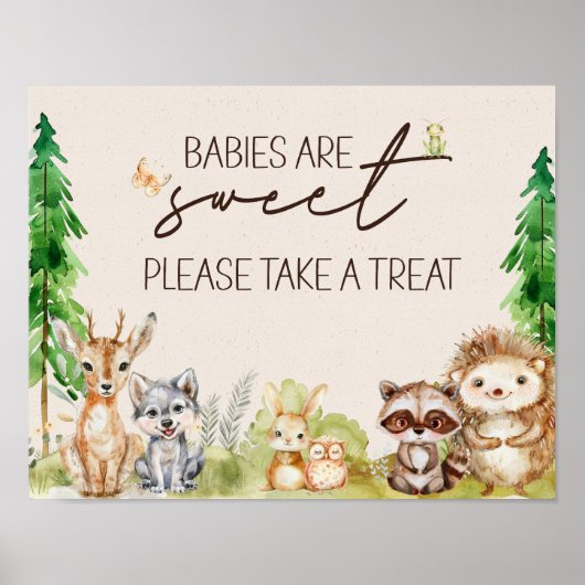 Woodland Animals Boho Baby shower gunstteken Poster (Voorkant)