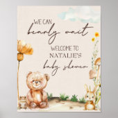Woodland Animals Boho Baby shower Sign Poster (Voorkant)