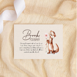 Woodland Animals Boho Boeken voor Baby shower Notitiekaartje