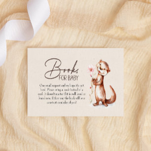 Woodland Animals Boho Boeken voor Baby shower Notitiekaartje
