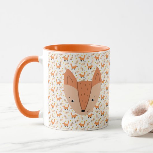 Woodland Animals Boho Design Fox Mok (Met donut)