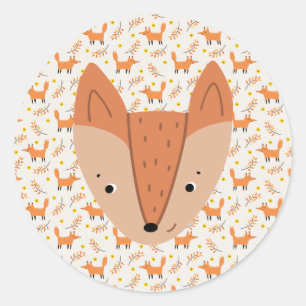 Woodland Animals Boho Design Fox Ronde Sticker
