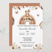 Woodland Animals Boho Het is een Boy Baby shower Kaart (Voorkant / Achterkant)