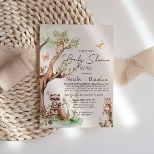 Woodland Animals Boho per post Baby shower Kaart