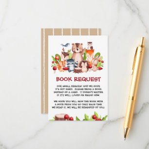Woodland Animals Books Vraag Boeken aan voor Baby Informatiekaartje